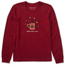 Life Is Good Womens Happy Fall Yall Mug L/s Crusher Tee Adirondack red