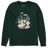Life Is Good Womens Nostalgic Winter Day L/s Crusher Tee Treeline green