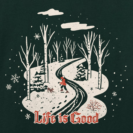 Life Is Good Womens Nostalgic Winter Day L/s Crusher Tee Treeline green
