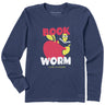 Life Is Good Womens Book Worm L/s Cursher Tee Darkest blue