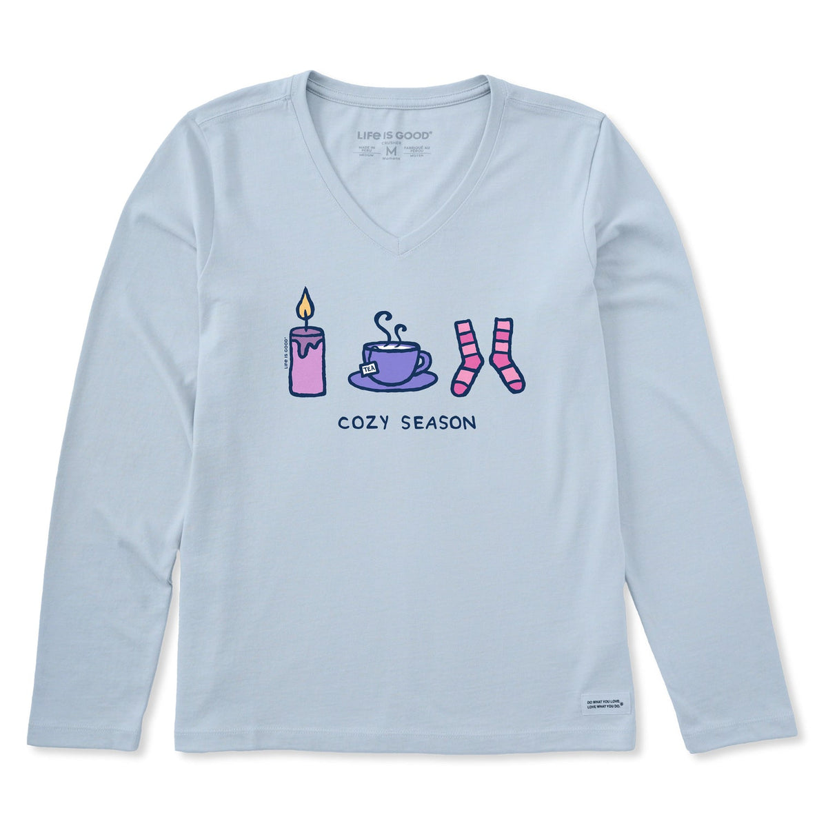 Life Is Good Womens Cozy Season L/s Crusher Tee Glacier blue
