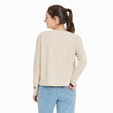Life Is Good Womens Mini Margarita L/s Crusher Boxy Tee Putty white