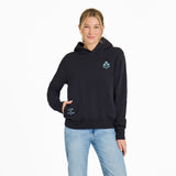Life Is Good Womens Daisy Trio Good Vibes Fleece Hoodie True black