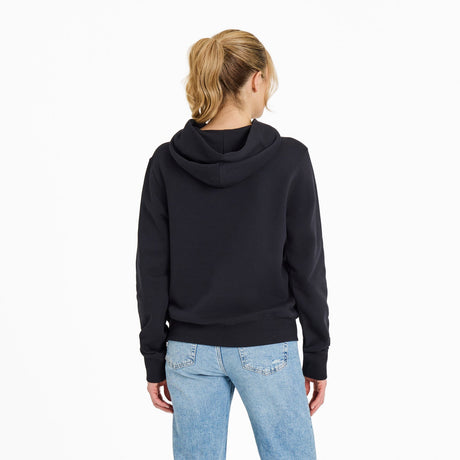 Life Is Good Womens Daisy Trio Good Vibes Fleece Hoodie True black