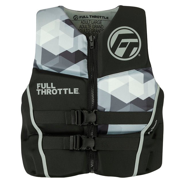 Full Throttle Men`s Rapid-dry Flex-back Life Jacket (PFD) - Medium Grey