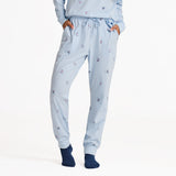 Life Is Good Womens Ski Ya Later Snuggle Up Sleep Jogger Glacier blue
