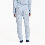 Life Is Good Womens Ski Ya Later Snuggle Up Sleep Jogger Glacier blue