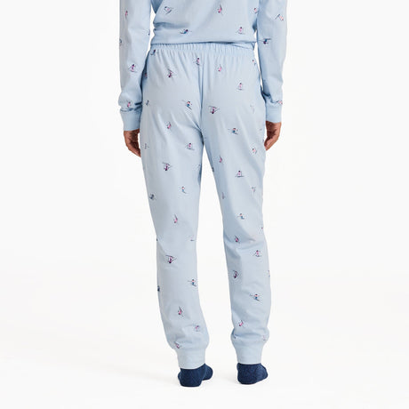 Life Is Good Womens Ski Ya Later Snuggle Up Sleep Jogger Glacier blue