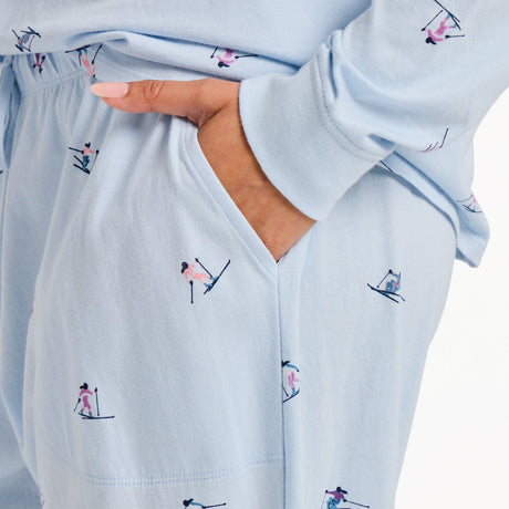 Life Is Good Womens Ski Ya Later Snuggle Up Sleep Jogger Glacier blue