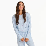 Life Is Good Womens Ski Ya Later L/s Snuggle Up Sleep Tee Glacier blue
