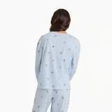 Life Is Good Womens Ski Ya Later L/s Snuggle Up Sleep Tee Glacier blue
