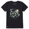 Life Is Good Womens Sun And Moonflowers Short Sleeve Tee Faded black
