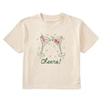 Life Is Good Womens Holiday Martinis S/s Crusher Tee Putty white