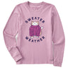 Life Is Good Womens Sweater Weather Cat L/s Crusher Tee Violet purple