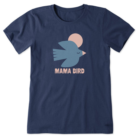 Life Is Good Womens Mama Bird Sunset S/s Crusher Tee Darkest blue