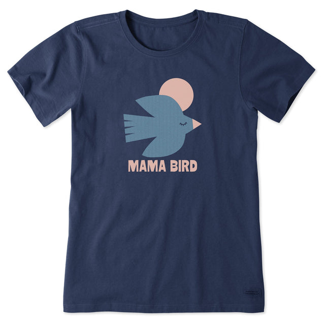 Life Is Good Womens Mama Bird Sunset S/s Crusher Tee Darkest blue