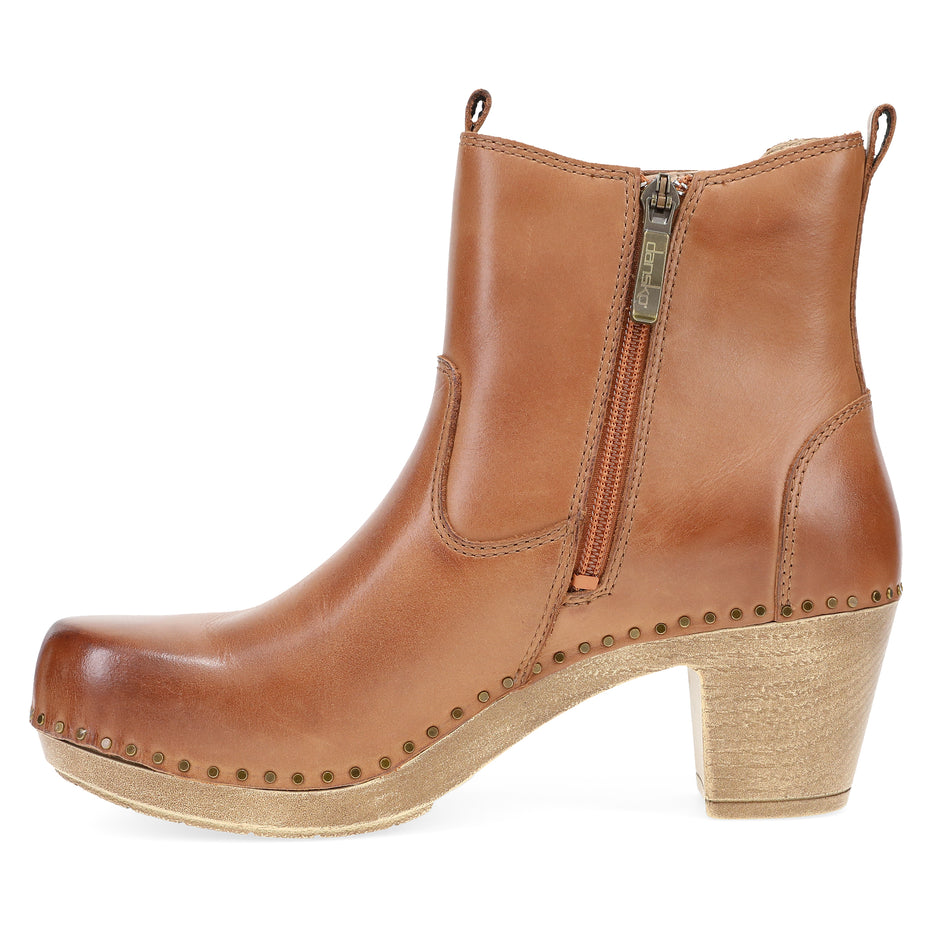 Dansko Women's Shayna Burnished Calf Boot - Luggage Luggage