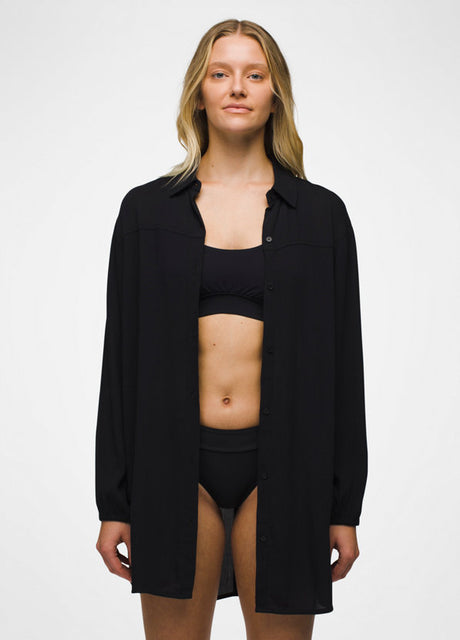 Prana Fernie Long-Sleeve Shirt Dress - Black Black
