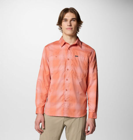 Columbia Mens Silver Ridge Utility Lite Plaid Long Sleeve Shirt - Tuscan Large Blur Check Tuscan Large Blur Check
