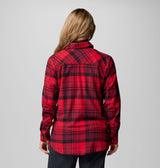 Columbia Womens Calico Basin Flannel Long Sleeve Shirt Mountain red multpld