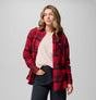 Columbia Womens Calico Basin Flannel Long Sleeve Shirt Mountain red multpld