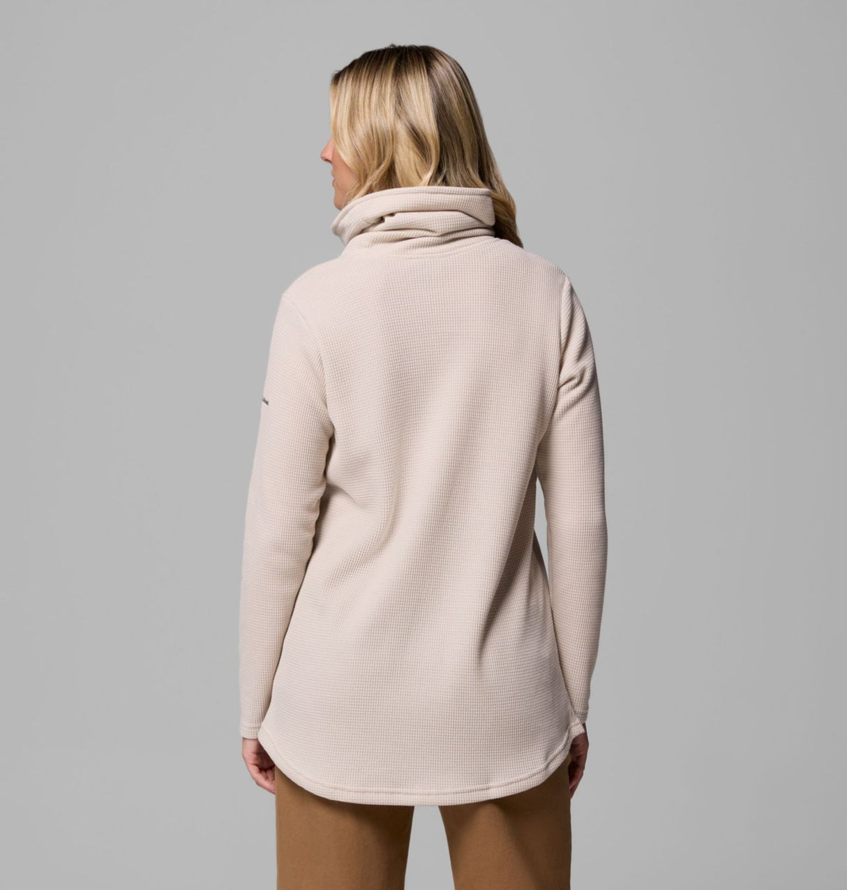 Columbia Womens Holly Hideaway Waffle Cowl Neck Pullover Dk stone