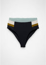 Prana Baja Bound High Rise Swim Bottom - Black Color Block Black Color Block