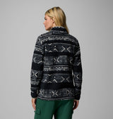 Columbia Womens Benton Springs Printed 1/2 Snap Black deschutes