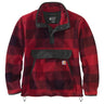 Carhartt Men's Relaxed Fit Fleece Pullover Oxblood plaid