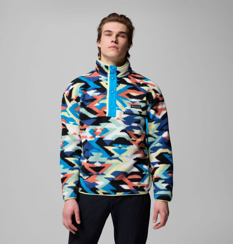Columbia Mens Helvetia Ii Printed Half Snap Fleece Cmpss blu rflctns