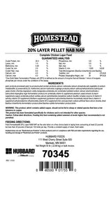 Hubbard Feeds Homestead 20% Layer Pellet NAB NAP
