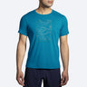 Brooks Men's Distance Short Sleeve 2.0 Pacific/br trail run