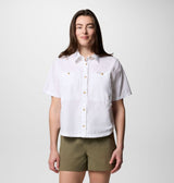 Columbia Womens Brea Falls Woven Short Sleeve Shirt - White White