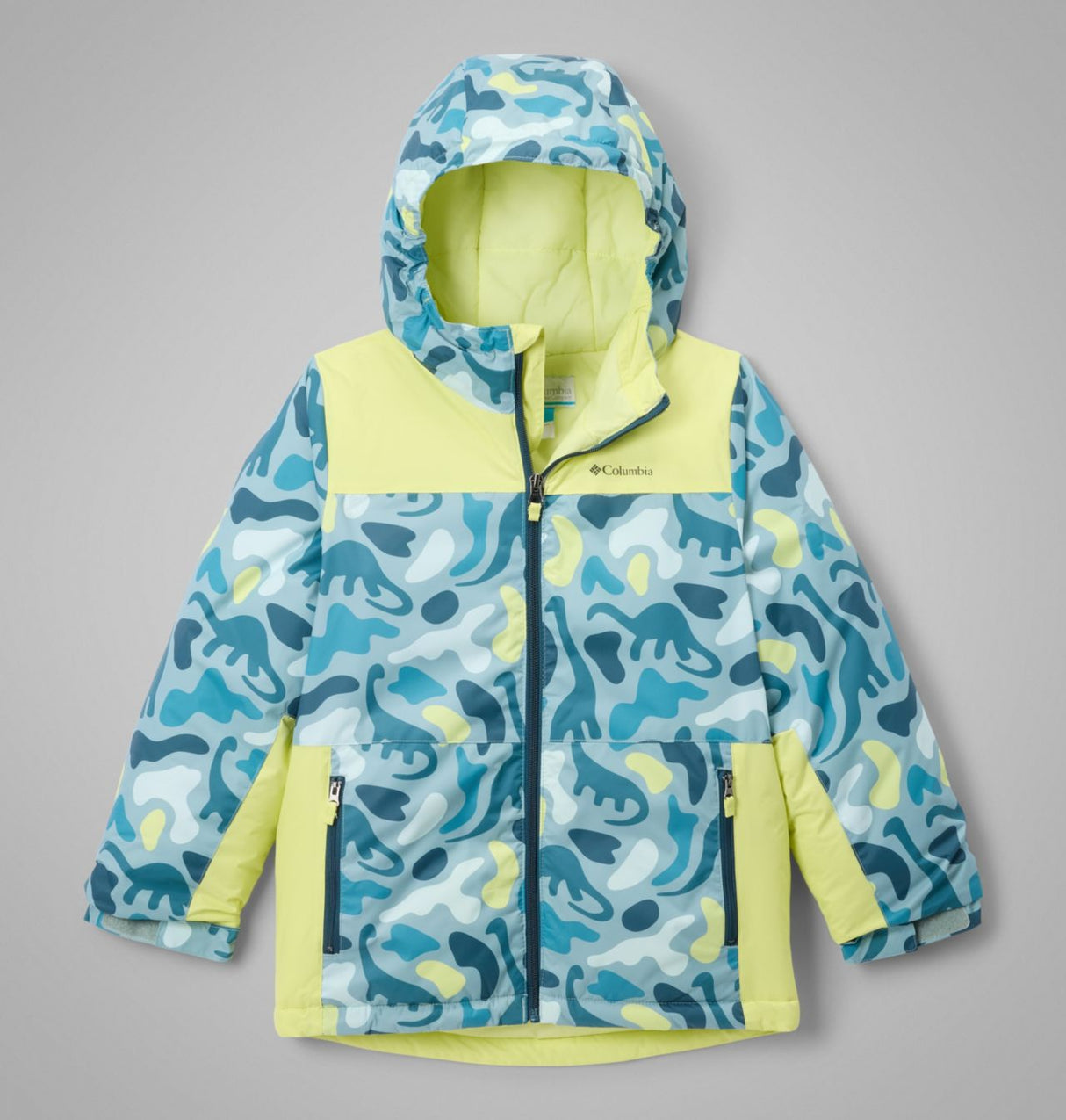 Columbia Boys Lightning Lift Iv Printed Jacket Crshdblu dnoflg/neon