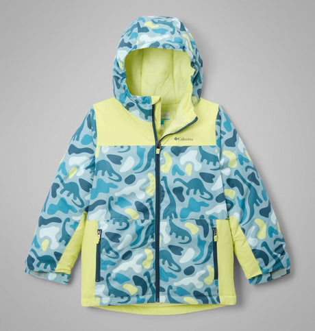 Columbia Boys Lightning Lift Iv Printed Jacket Crshdblu dnoflg/neon