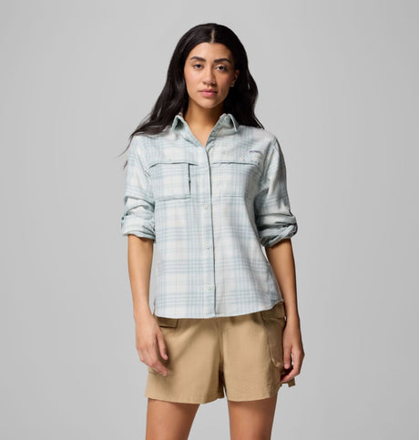 Columbia Womens Wild Cast Flannel Crshd blu nav tartan
