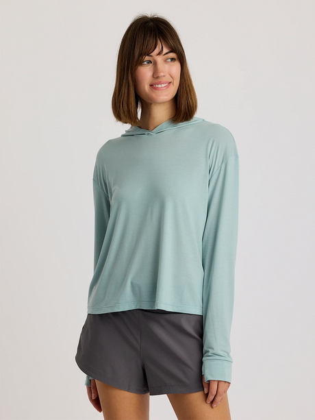Free Fly Apparel Womens Elevate Lightweight Hoodie - Ocean Mist Ocean Mist