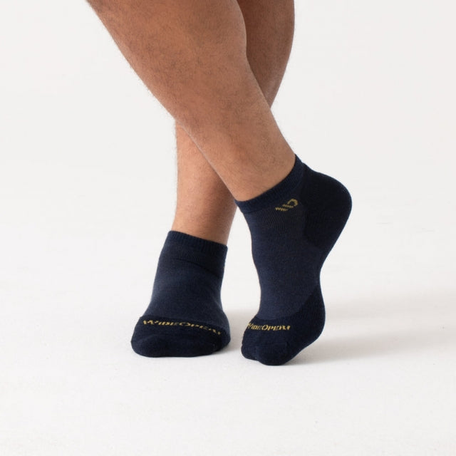 Wide Open Solid Cushioned No Show Denim