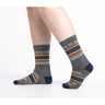 Wide Open Multi Stripe Cushioned Micro Crew Gray