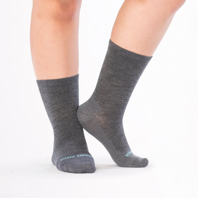 Wide Open Solid Basic Lightweight Crew Gray