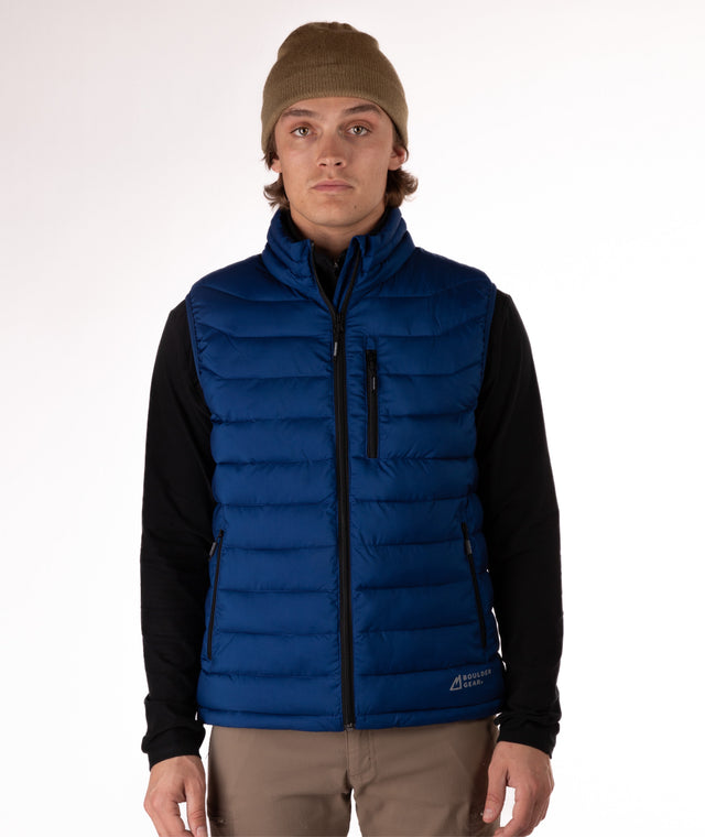 Boulder Gear Mens Sawyer Puffy Vest Navy