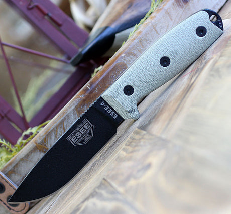 Esee-4 Knife, Green Micarta/black Blk/grn mcrta