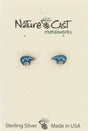 Nature Cast Metalworks Heartline Bear W/ Turquoise Sterling Silver Post Earring Turquoise/silver