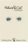 Nature Cast Metalworks Heartline Bear W/ Turquoise Sterling Silver Post Earring Turquoise/silver