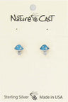 Nature Cast Metalworks Sterling Silver Turquoise Mushroom Post Earring Silver turq