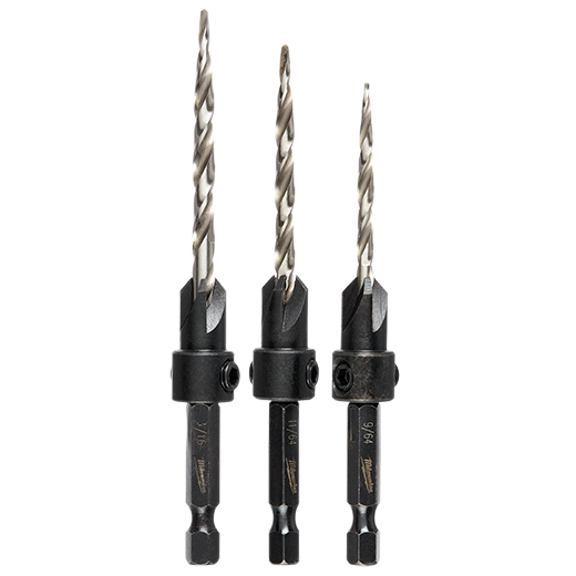 Milwaukee 3 Pc Countersink Drill Bit Set