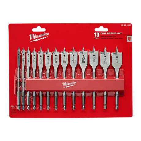 Milwaukee 13pc Flat Boring Bit Set
