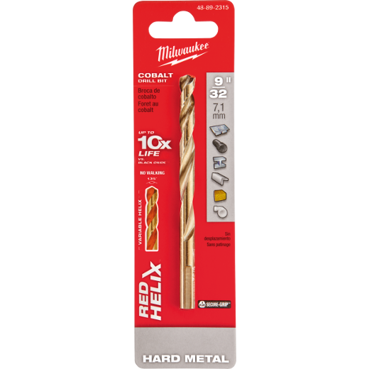 Milwaukee 9/32 In. Cobalt Red Helix Drill Bit