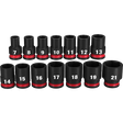 Milwaukee 14pc Shockwave Impact Duty  3/8 In. Drive Metric Standard 6 Point Socket Set