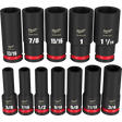 Milwaukee 12pc Shockwave Impact Duty 1/2 In. Drive Sae Deep 6 Point Socket Set